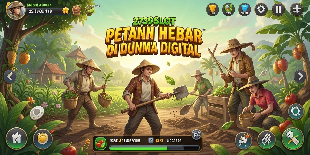 Screenshot gameplay 2739SLOT yang menampilkan ladang dan hewan ternak.