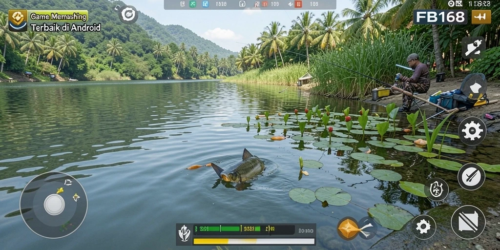 Screenshot FB168 menampilkan pengalaman memancing yang mendebarkan dan realistis.