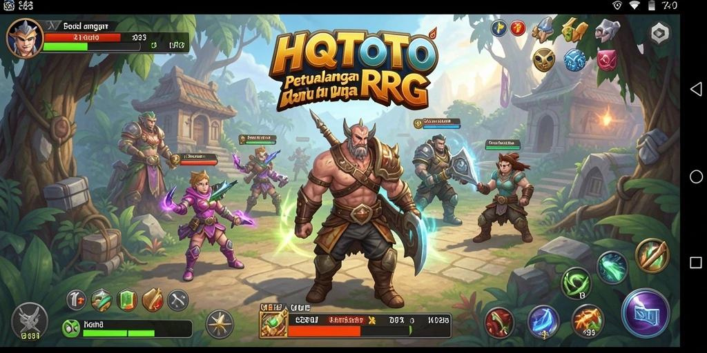 Screenshot gameplay HQTOTO menampilkan aksi seru dalam pertempuran RPG.