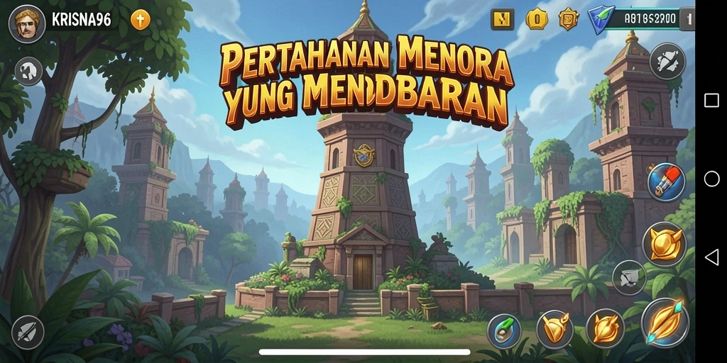 Screenshot keren dari gameplay Tower Defense KRISNA96.