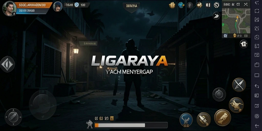 Screenshot menampilkan suasana mencekam dalam gameplay LIGARAYA.